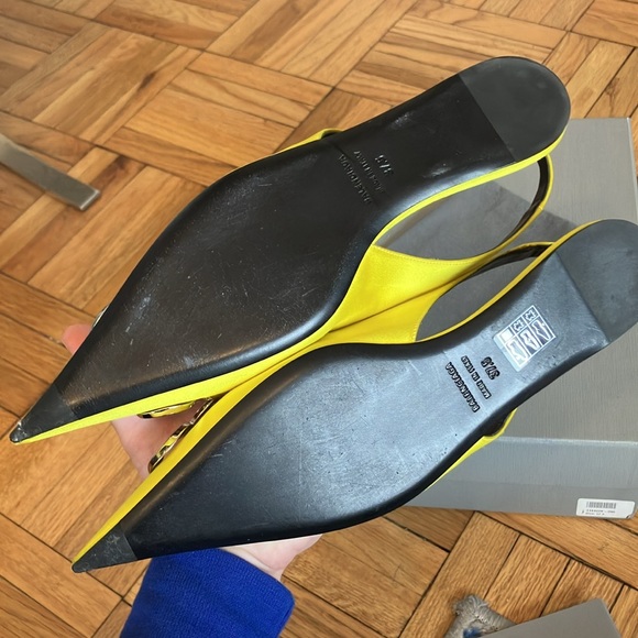 Balenciaga Knife logo-embellished satin point-toe flats - size 37.5 - Picture 10 of 15